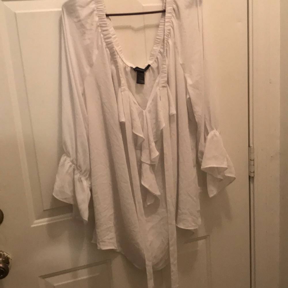 Off-shoulder Ashley Stewart blouse